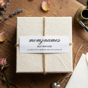 Étiquette Calligraphie de nom personnalisée Meilleure Maman
