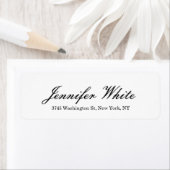 Étiquette Calligraphie élégant Noir & Blanc Classique (En situation)