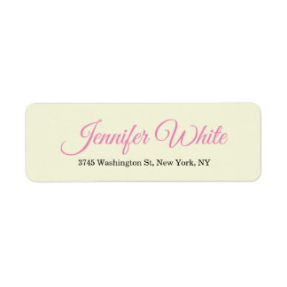 Étiquette Calligraphie Élégante Gras Retro Beige Rose