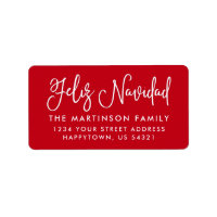 Calligraphie Feliz Navidad Adresse rouge