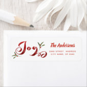 Étiquette Calligraphie joie botanique vacances sainte (En situation)