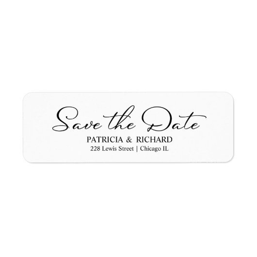 Étiquette Calligraphie Mariage Enregistrer La Date Date Reto (Devant)