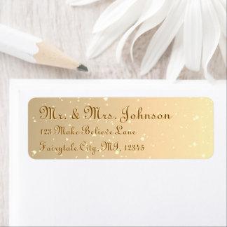 Étiquette Calligraphie Mariage Royal Paillettes Dorées