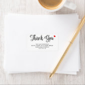 Étiquette Calligraphie Merci Red Heart Adresse de retour (En situation)