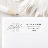 Étiquette Calligraphie moderne Adresse de graduation simple (En situation)