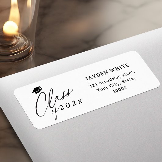 Étiquette Calligraphie moderne Classe de diplôme Adresse