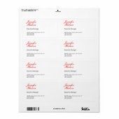 Étiquette Calligraphie moderne minimaliste professionnelle (Feuille entière)