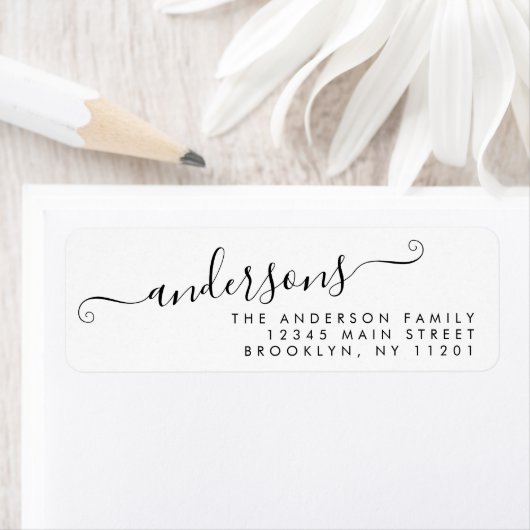 Étiquette Calligraphie moderne tendance Script Black Nom de (En situation)