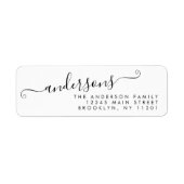 Étiquette Calligraphie moderne tendance Script Black Nom de (Devant)