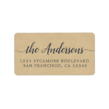 Calligraphie Nom de famille Kraft Paper Return Adr