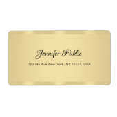Étiquette Calligraphie Nom Moderne Script à main Faux Gold (Devant)