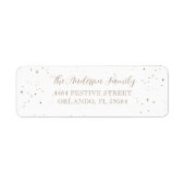 Étiquette Calligraphie or moderne Faux Adresse de Noël (Devant)