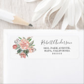 Étiquette Calligraphie Script Blush Aquarelle Adresse floral (En situation)