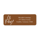 Étiquette Calligraphie simple Baby shower neutre entre les s (Devant)