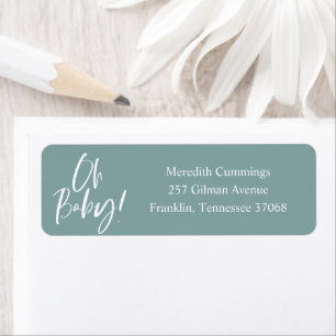 Étiquette Calligraphie simple Baby shower neutre entre les s