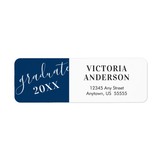 Étiquette Calligraphie sur le bleu foncé | Catégorie 2018 (Devant)