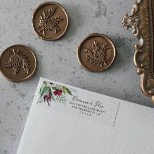 Étiquette Calligraphie Tropical Coloured Adresse de retour