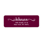 Étiquette Calligraphy Handwritten Script burgundy color (Devant)