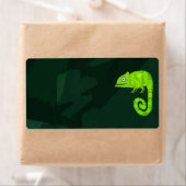 Étiquette Caméléon vert mignon (En situation)