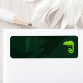 Étiquette Caméléon vert mignon (En situation)