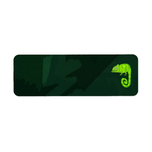 Étiquette Caméléon vert mignon (Devant)