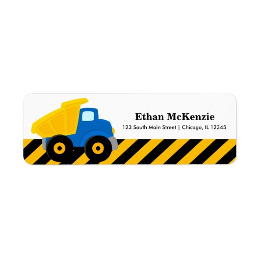 Étiquette Camion de construction (Devant)