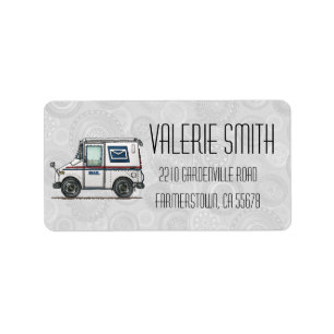 Étiquette Camion de courrier mignon
