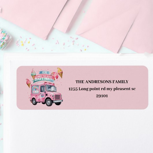 Étiquette "Camion de Glace Anniversaire