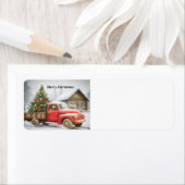 Étiquette Camion de ramassage avec arbre de Noël (En situation)