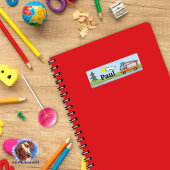 Étiquette - camion d'incendie