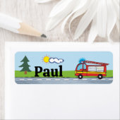 Étiquette - camion d'incendie (En situation)