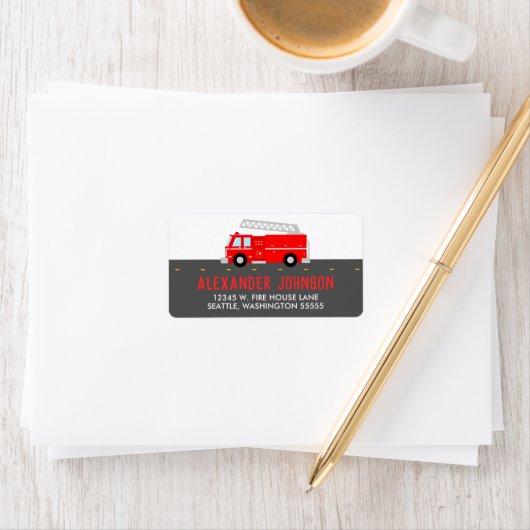 Étiquette Camion feu rouge (En situation)