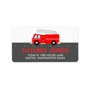 Étiquette Camion feu rouge