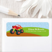 Étiquette Camion monstre coloré (En situation)