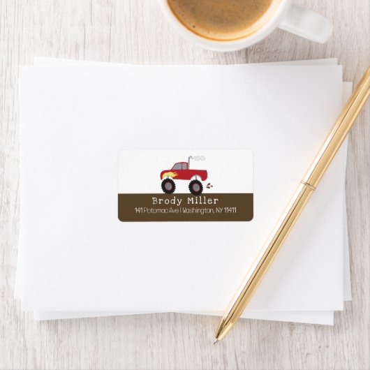 Étiquette Camion Red Monster Customisé (En situation)