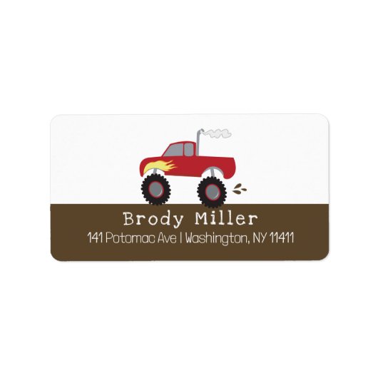 Étiquette Camion Red Monster Customisé (Devant)