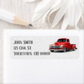 Étiquette Camion Rouge Rétro Sur Spectres (En situation)