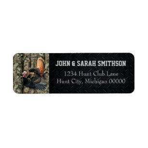Étiquette Camo et Black Wild Turkey Adresse de retour