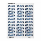 Étiquette Camouflage bleu et blanc (Feuille entière)