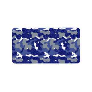 Étiquette Camouflage bleu vif Étincelle Camo Soldat de l'Arm