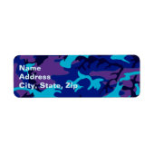 Étiquette Camouflage Dark Blue et Purple Adresse (Devant)