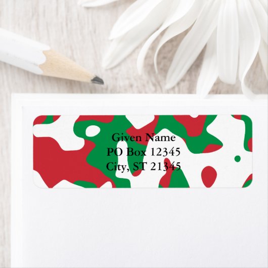 Étiquette Camouflage de Noël (En situation)