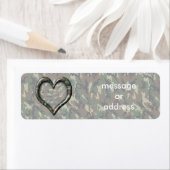 Étiquette Camouflage Heart - Woodland (En situation)