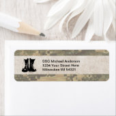 Étiquette Camouflage militaire avec des bottes de combat de  (En situation)