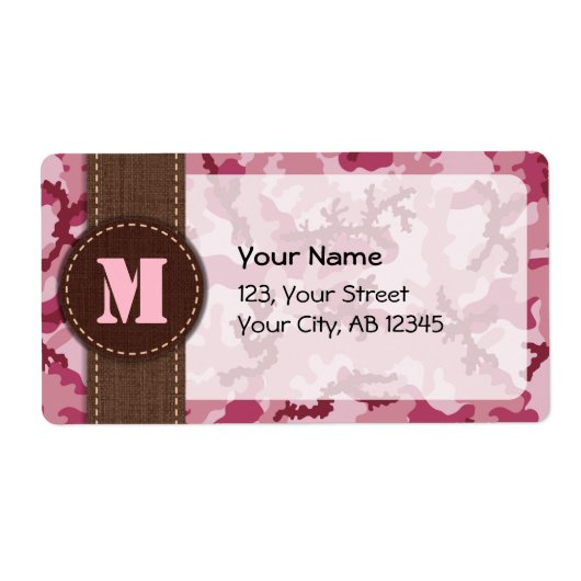 Étiquette Camouflage rose (Devant)