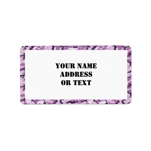 Étiquette Camouflage rose/pourpre en bois - avec blanc (Devant)