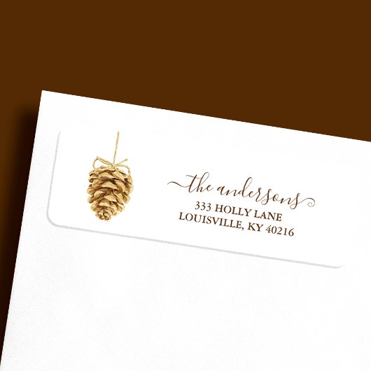 Étiquette Campagne rustique Hanging Pine Cone Holiday