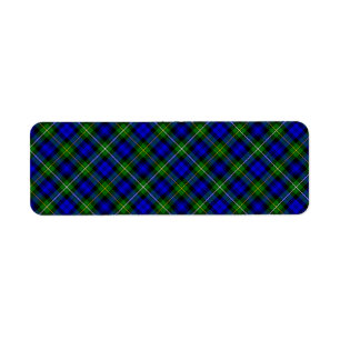 Étiquette Campbell tartan bleu vert plaid