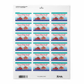 Étiquette Camper + Classic Bug Car Christmas Card (Feuille entière)