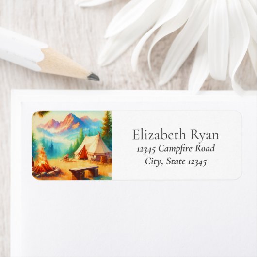 Étiquette Camping Chic Mountain (En situation)